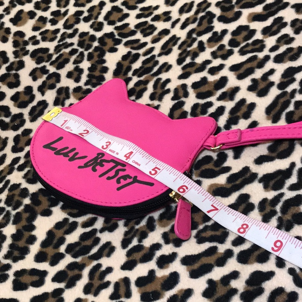 LUV BETSEY JOHNSON Pink 💕 Kitty Wallet Wristlet ID Credit Card Coin Purse Cute - Picture 7 of 10